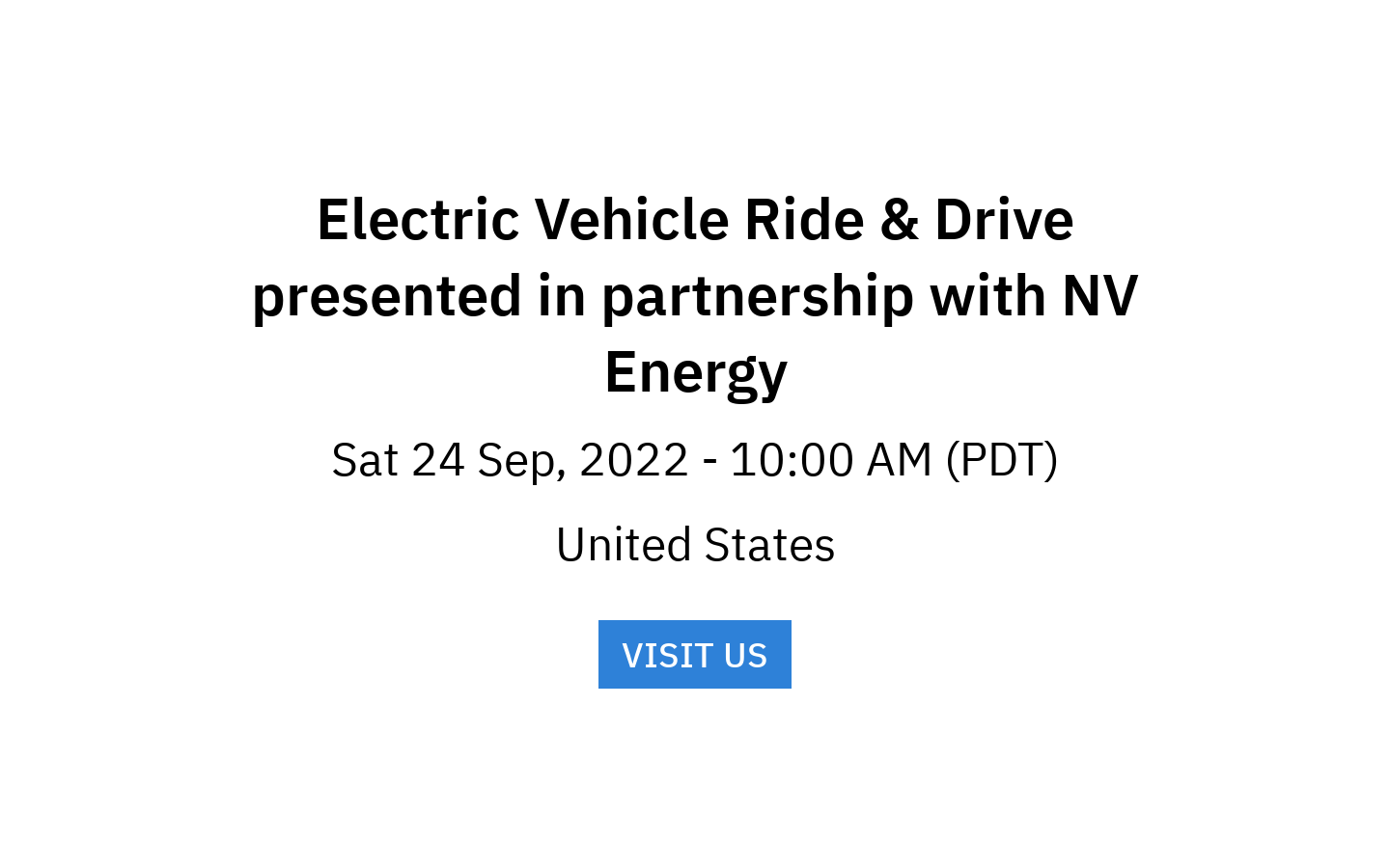 Electric Vehicle Ride & Drive presented in partnership with NV Energy